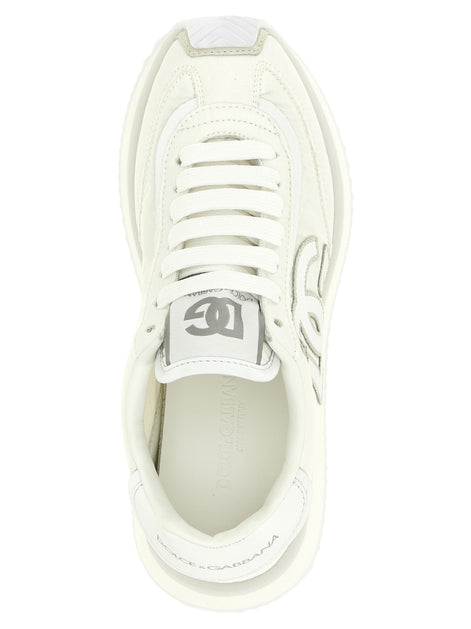 Dolce & Gabbana White Polyester Athletic Sneakers