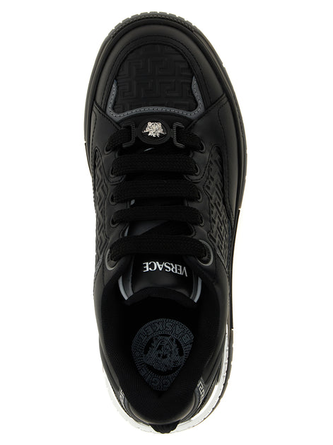 Versace Black Calfskin Athletic Sneakers