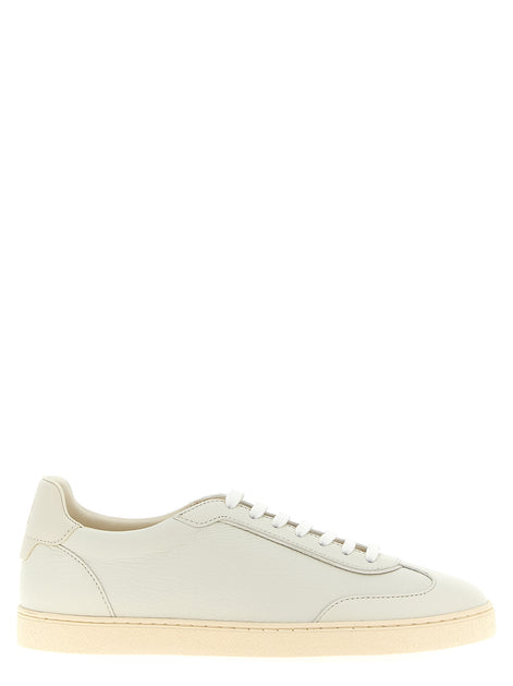 Brunello Cucinelli White Goatskin Low Top Sneakers