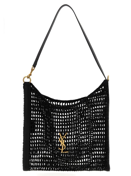 Saint Laurent Oxalis Black Raffia Shoulder Bag