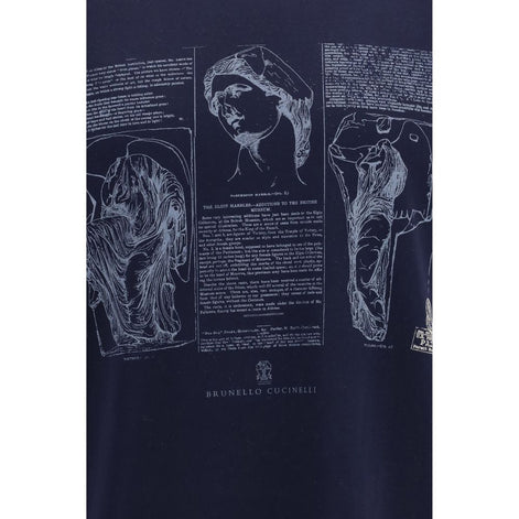 Brunello Cucinelli Blue Cotton T-Shirt