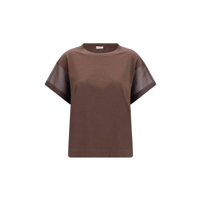 Brunello Cucinelli Brown Cotton T-Shirt