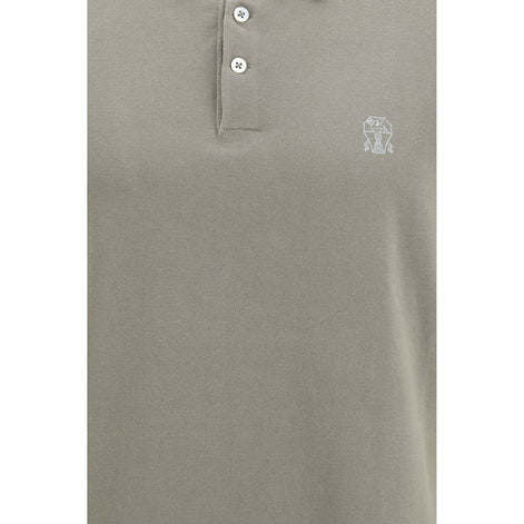 Brunello Cucinelli Bicolor Cotton Polo Shirt