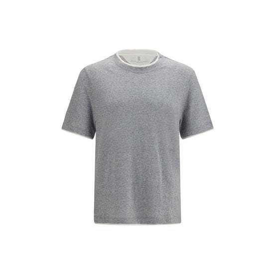 Brunello Cucinelli Gray Cotton T-Shirt