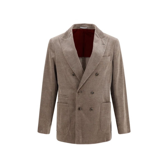 Brunello Cucinelli Gray Cotton Full-Length Jacket