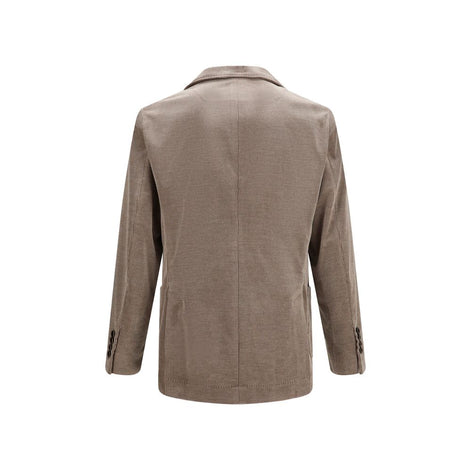 Brunello Cucinelli Gray Cotton Full-Length Jacket