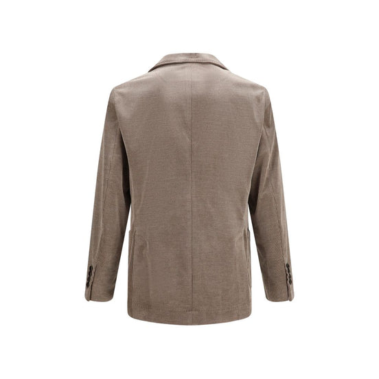 Brunello Cucinelli Gray Cotton Full-Length Jacket