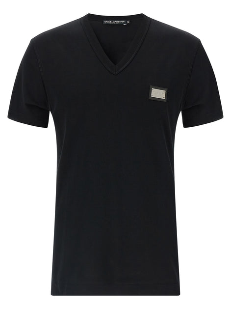 Dolce & Gabbana Black Cotton T-Shirt