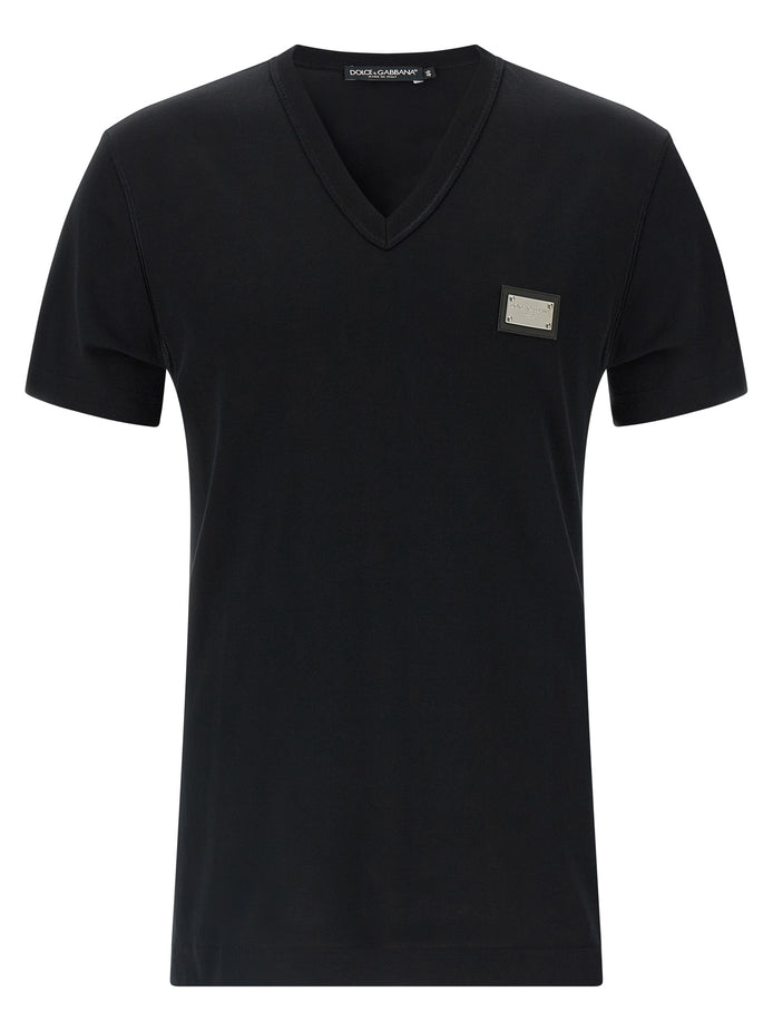 Dolce & Gabbana Black Cotton T-Shirt