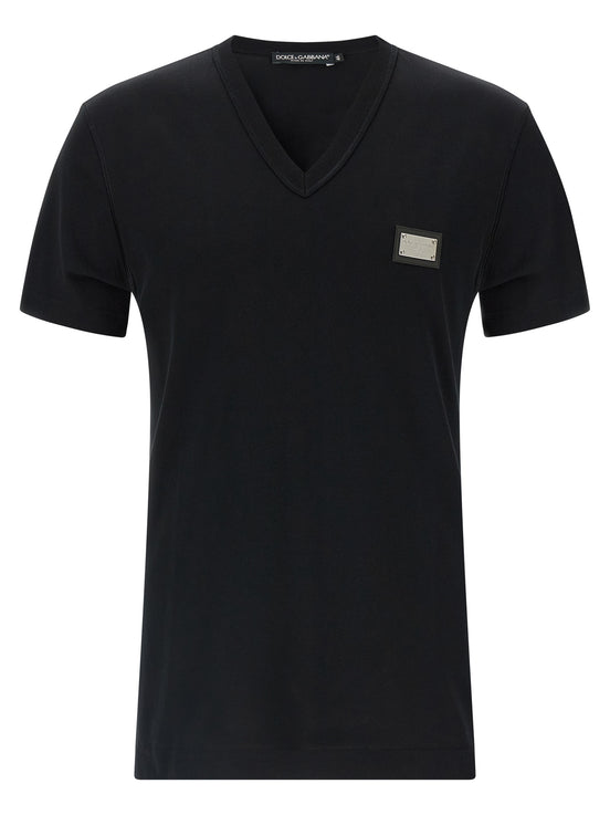 Dolce & Gabbana Black Cotton T-Shirt