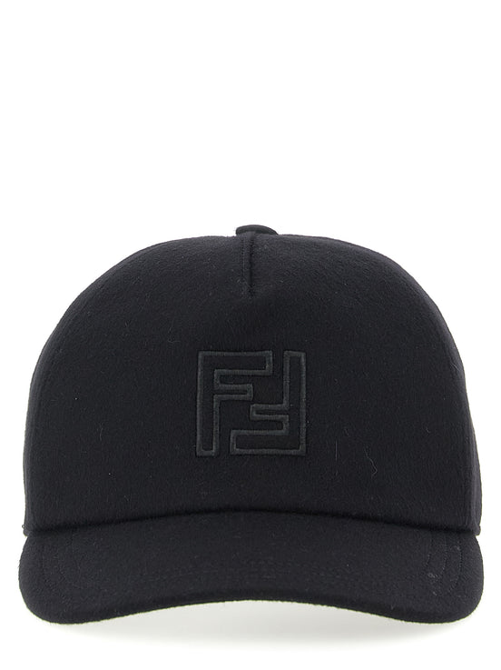 Fendi Black Wool Cap (Baseball Hat)
