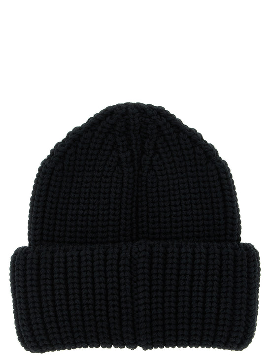 Moncler Grenoble Black Virgin Wool Beanie