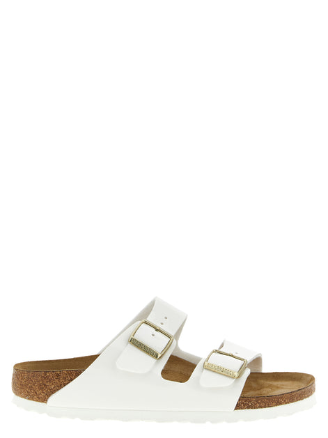 Birkenstock White Artificial Leather Slides
