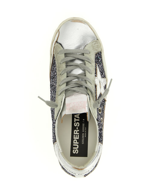 Golden Goose Silver Leather Low Top Sneakers