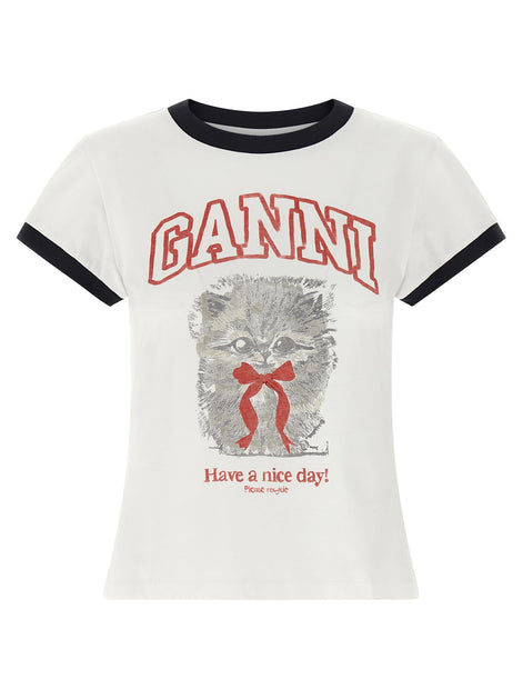 Ganni White Organic Cotton T-Shirt
