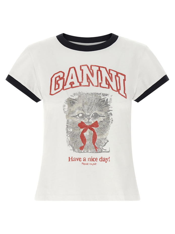 Ganni White Organic Cotton T-Shirt