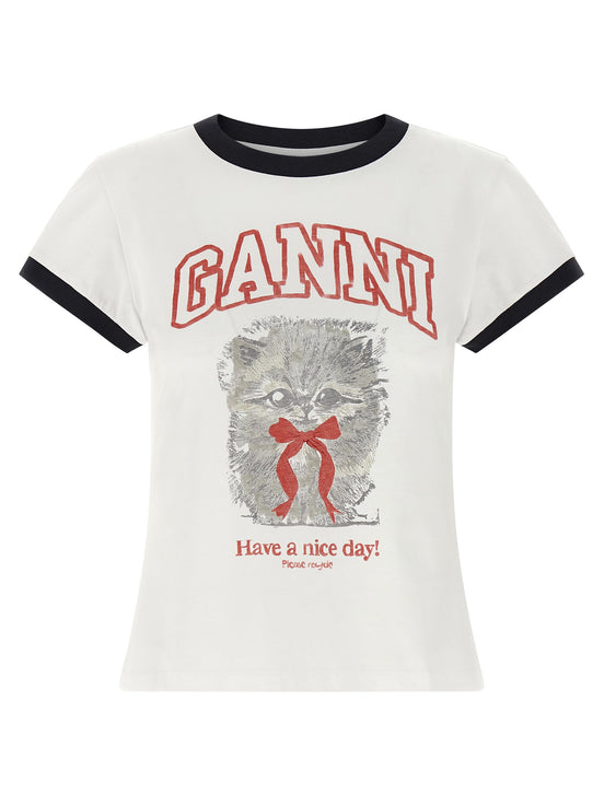 Ganni White Organic Cotton T-Shirt