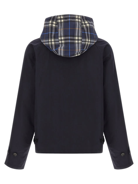 Burberry Blue Cotton Full-Length Jacket
