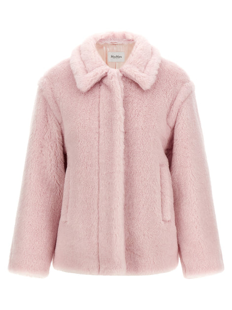 Max Mara Multicolor Alpaca Leather Coat