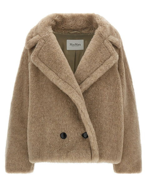 Max Mara Beige Alpaca Leather Coat