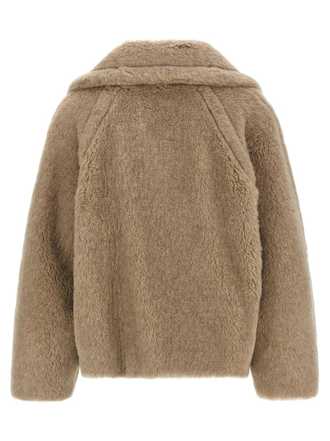 Max Mara Beige Alpaca Leather Coat