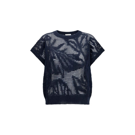 Brunello Cucinelli Blue Linen T-Shirt