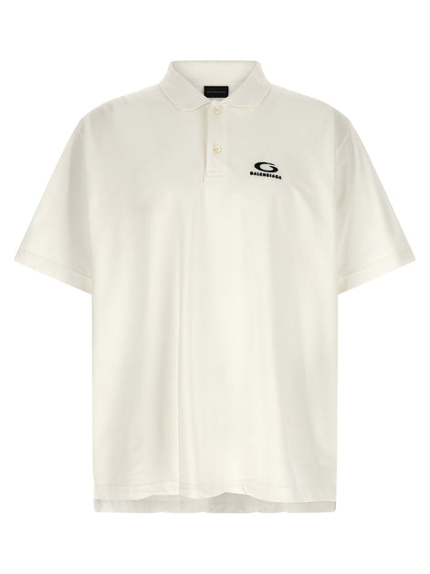 Balenciaga White Cotton Polo Shirt