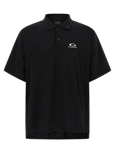 Balenciaga Black Cotton Polo Shirt
