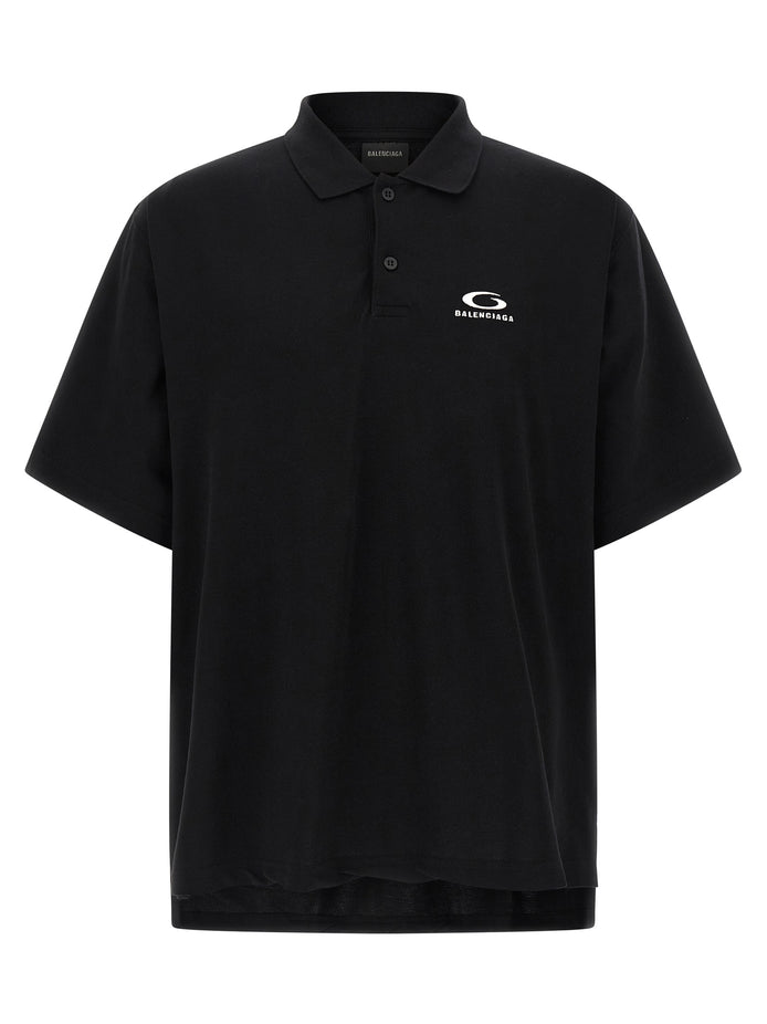 Balenciaga Black Cotton Polo Shirt