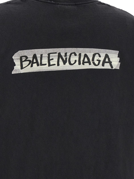 Balenciaga Black Cotton T-Shirt