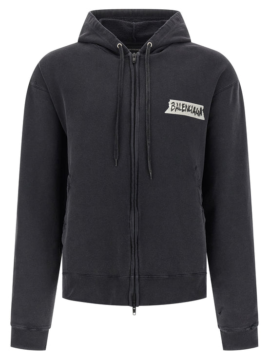 Balenciaga Black Cotton Sweatshirt