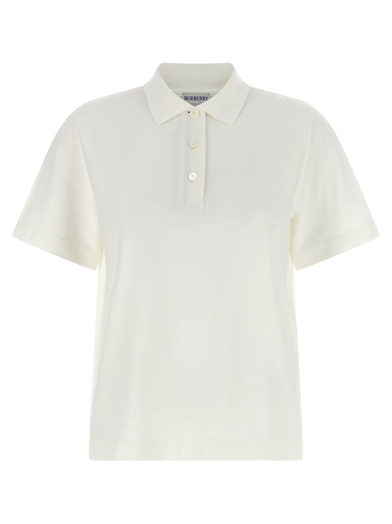 Burberry White Cotton Polo Shirt