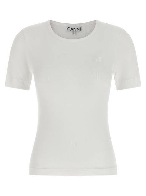 Ganni White Organic Cotton T-Shirt