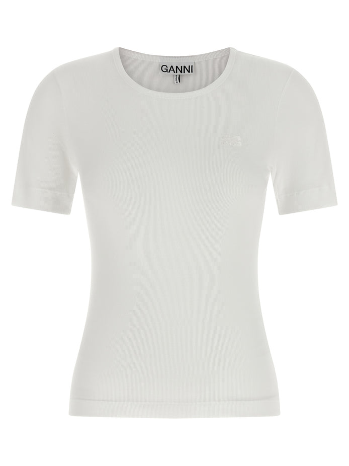 Ganni White Organic Cotton T-Shirt