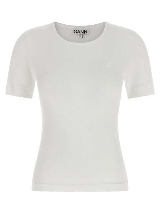 Ganni White Organic Cotton T-Shirt