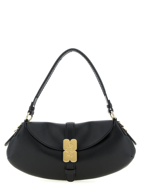 Ganni Black Leather Shoulder Bag