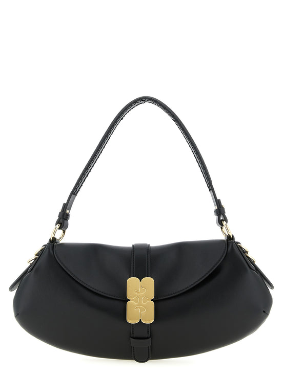 Ganni Black Leather Shoulder Bag