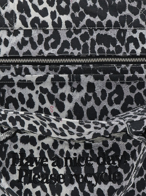 Ganni Gray Recycled Cotton Tote Bag