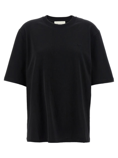 Ami Paris Black Cotton T-Shirt