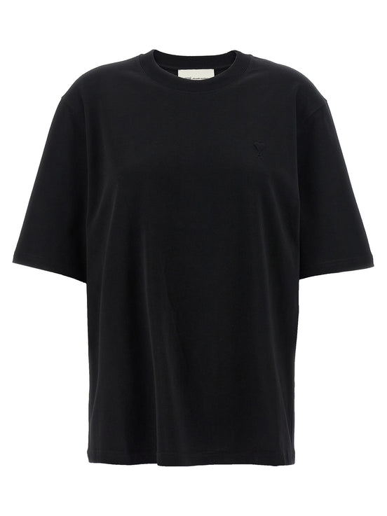 Ami Paris Black Cotton T-Shirt