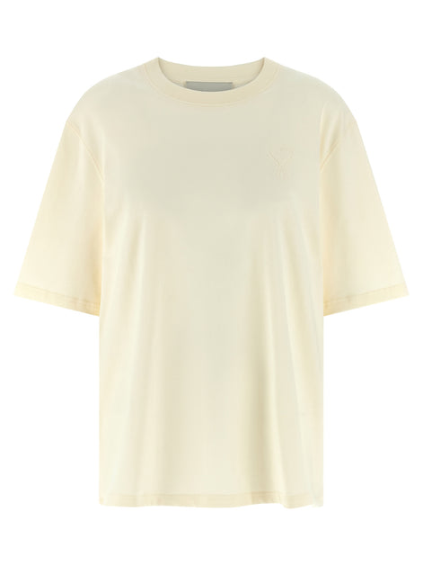 Ami Paris Beige Cotton T-Shirt