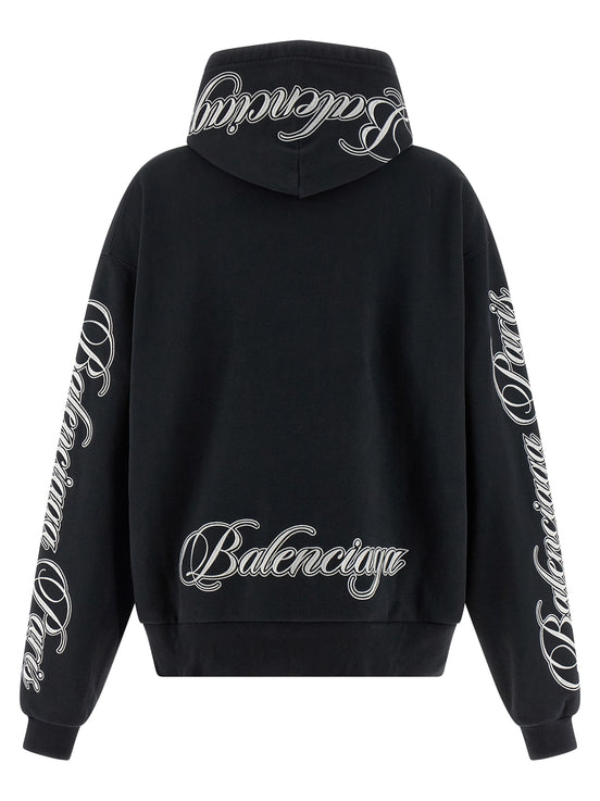 Balenciaga Black Cotton Hoodie