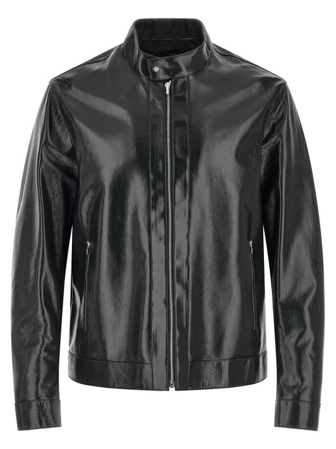 Fendi Blue Lamb Leather Leather Jacket