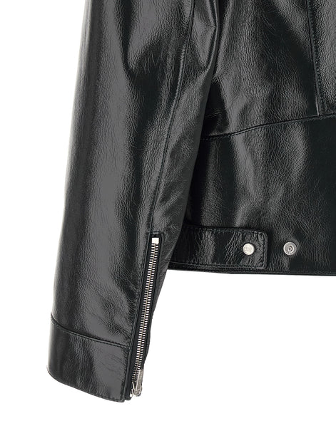 Fendi Blue Lamb Leather Leather Jacket