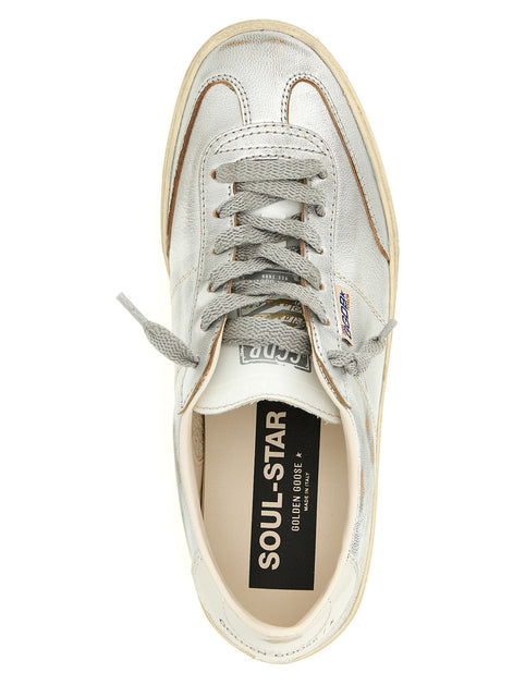 Golden Goose Silver Cowhide Low Top Sneakers