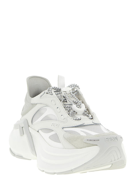 Fendi Gray Calfskin Athletic Sneakers