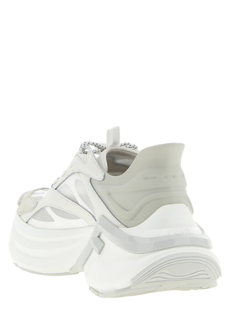 Fendi Gray Calfskin Athletic Sneakers
