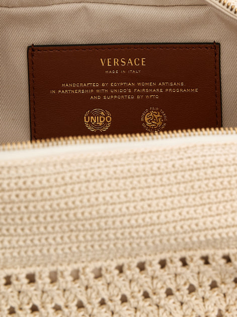 Versace Beige Cotton Shoulder Bag