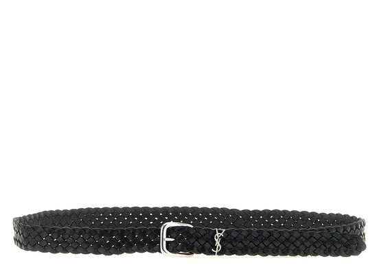 Saint Laurent Black Calfskin Regular Belt