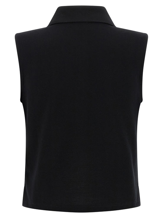Saint Laurent Black Cotton Polo Shirt